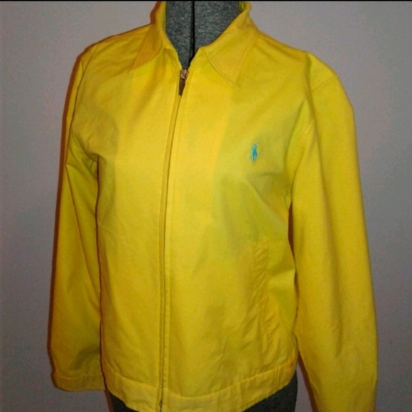 Polo Ralph Lauren Golf Jacket Full Zip Yellow sz M jumper windbreaker - Picture 1 of 6